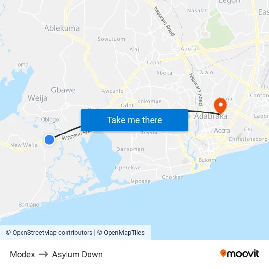 Modex to Asylum Down map