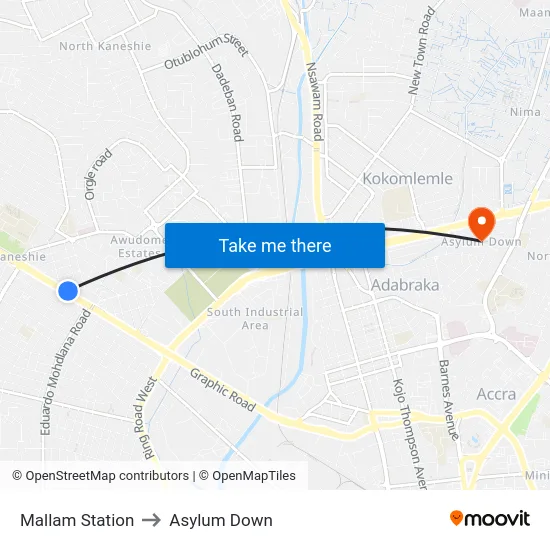 Mallam Station to Asylum Down map