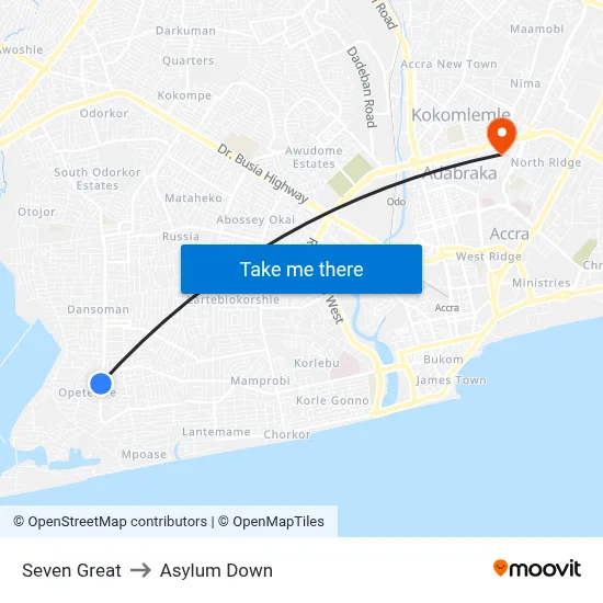 Seven Great to Asylum Down map