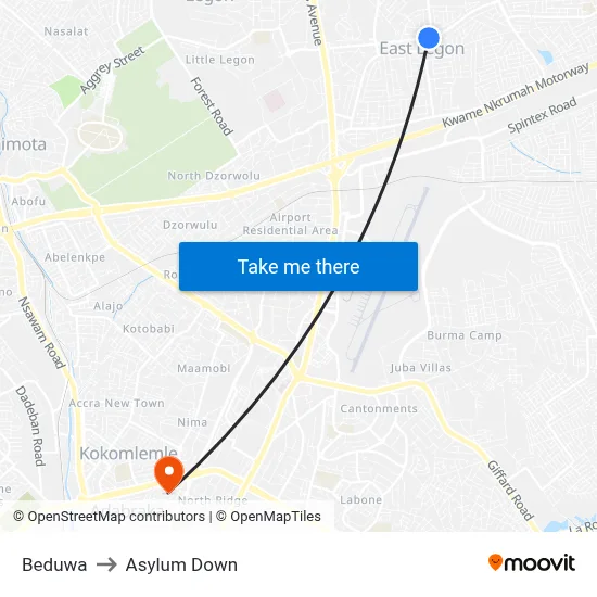 Beduwa to Asylum Down map
