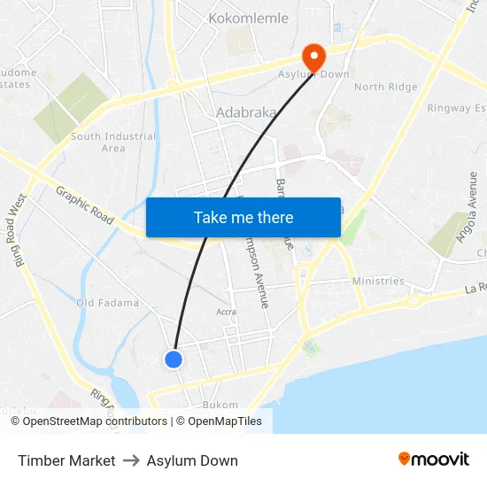 Timber Market to Asylum Down map