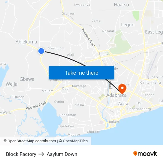 Block Factory to Asylum Down map