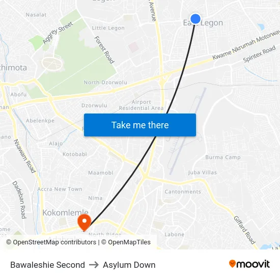 Bawaleshie Second to Asylum Down map