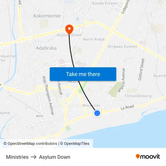 Ministries to Asylum Down map