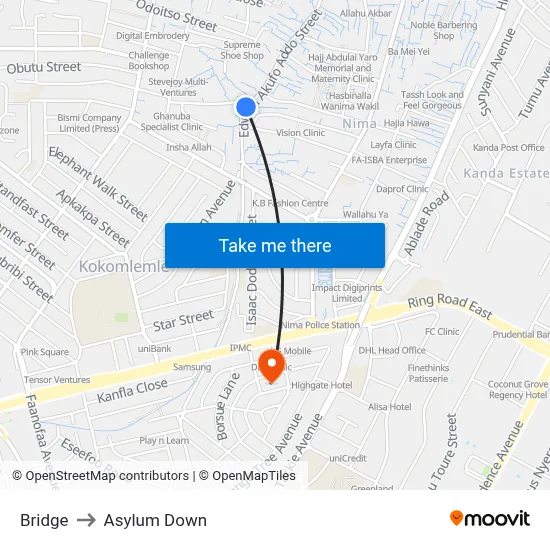 Bridge to Asylum Down map