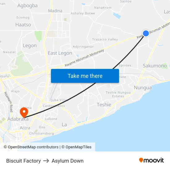 Biscuit Factory to Asylum Down map