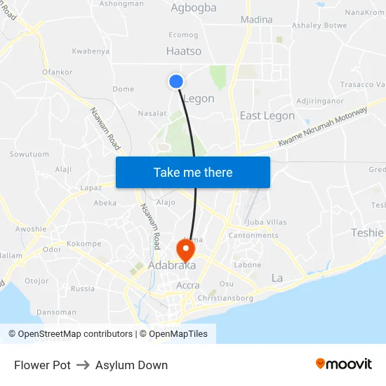 Flower Pot to Asylum Down map