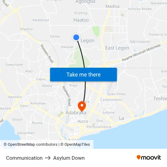 Communication to Asylum Down map