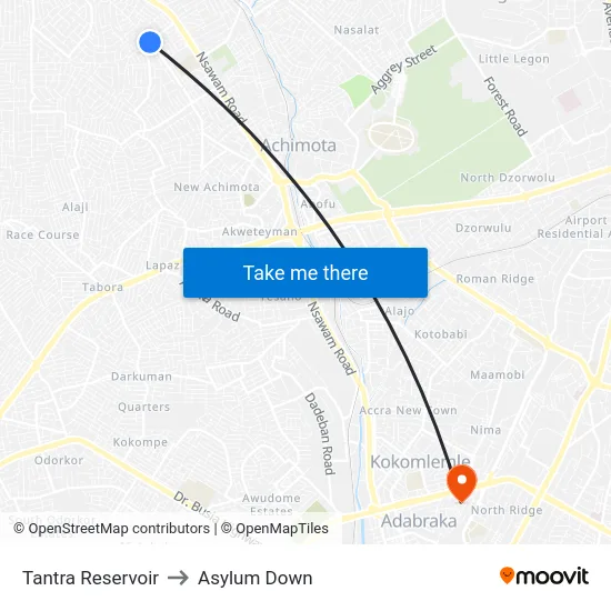 Tantra Reservoir to Asylum Down map