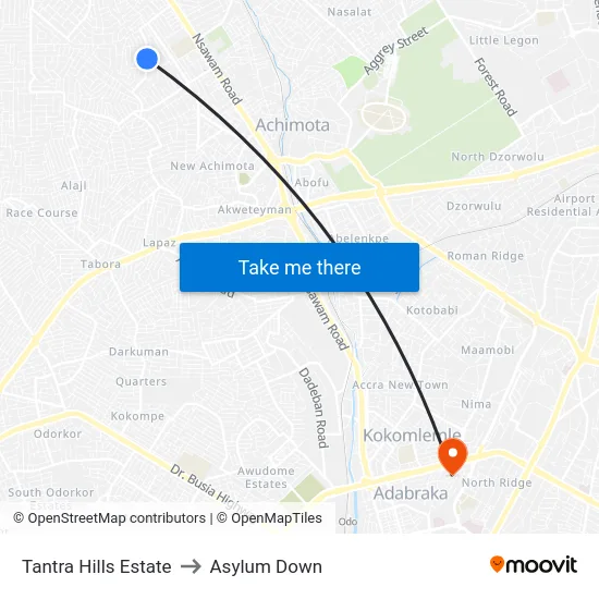 Tantra Hills Estate to Asylum Down map