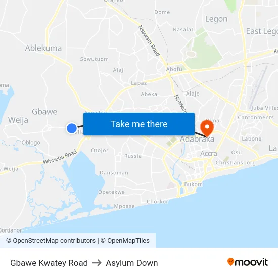 Gbawe Kwatey Road to Asylum Down map