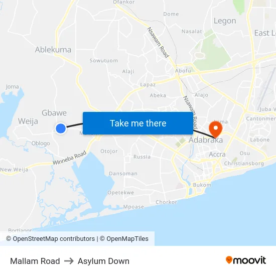 Mallam Road to Asylum Down map
