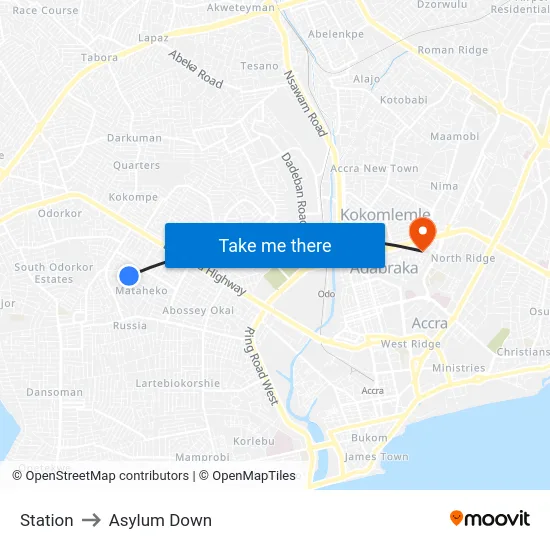 Station to Asylum Down map