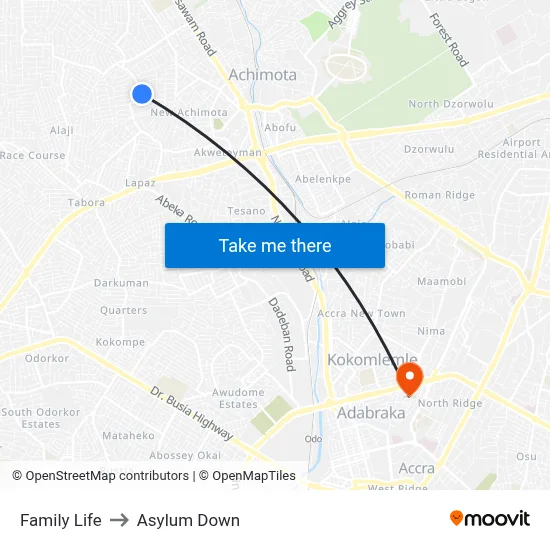 Family Life to Asylum Down map