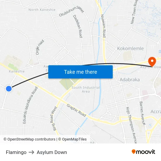 Flamingo to Asylum Down map