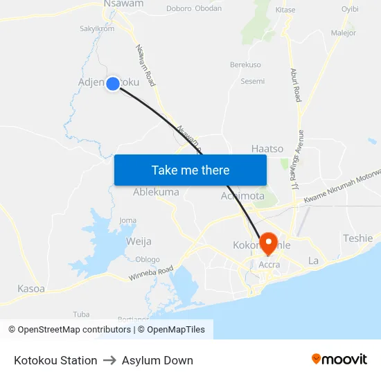 Kotokou Station to Asylum Down map