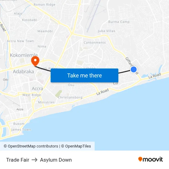 Trade Fair to Asylum Down map