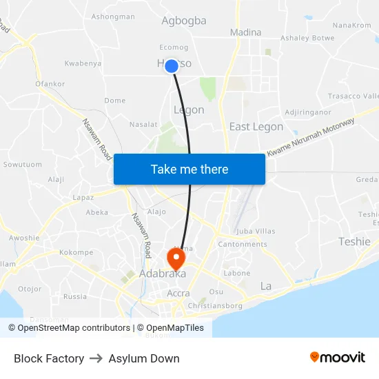 Block Factory to Asylum Down map