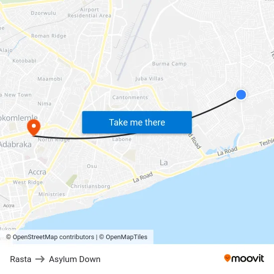 Rasta to Asylum Down map