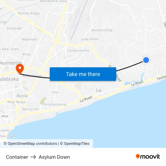 Container to Asylum Down map