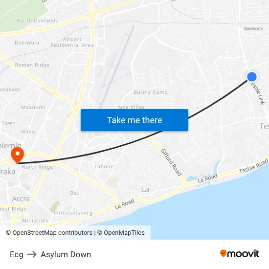 Ecg to Asylum Down map