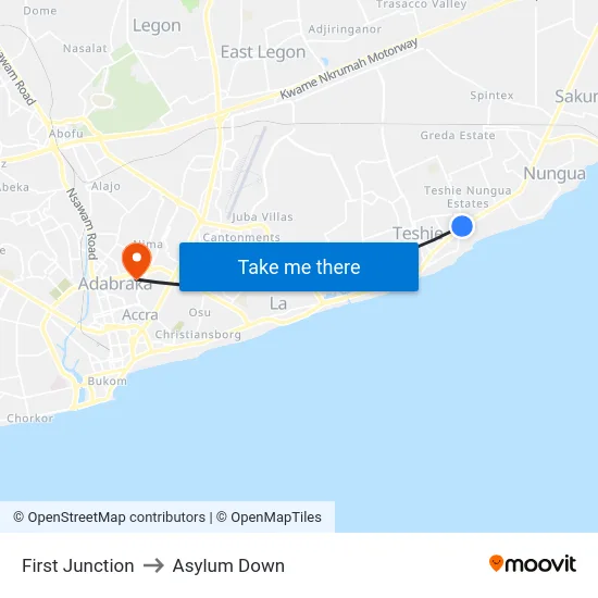 First Junction to Asylum Down map