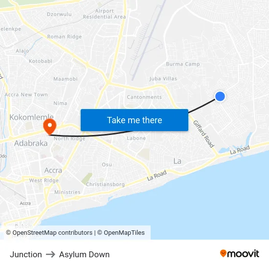 Junction to Asylum Down map