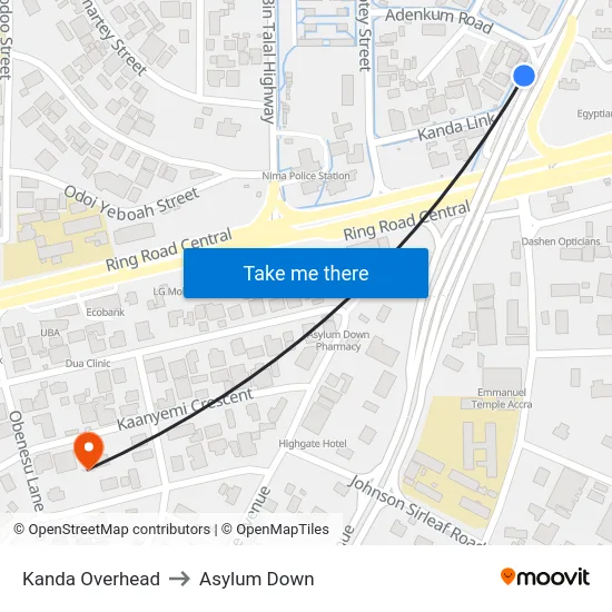 Kanda Overhead to Asylum Down map