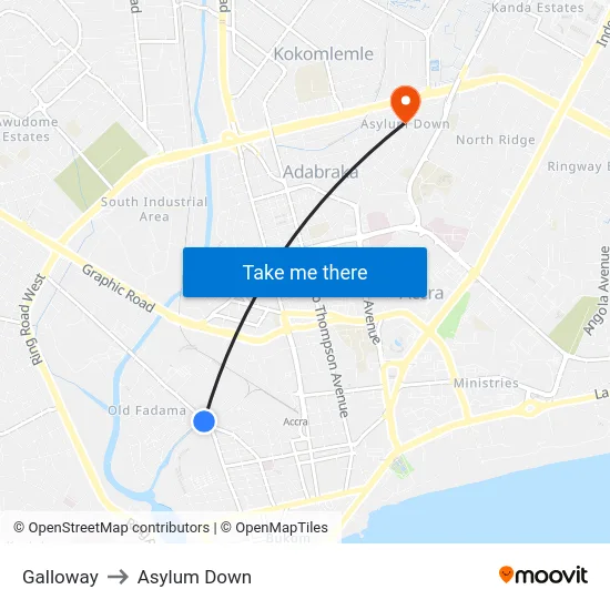 Galloway to Asylum Down map