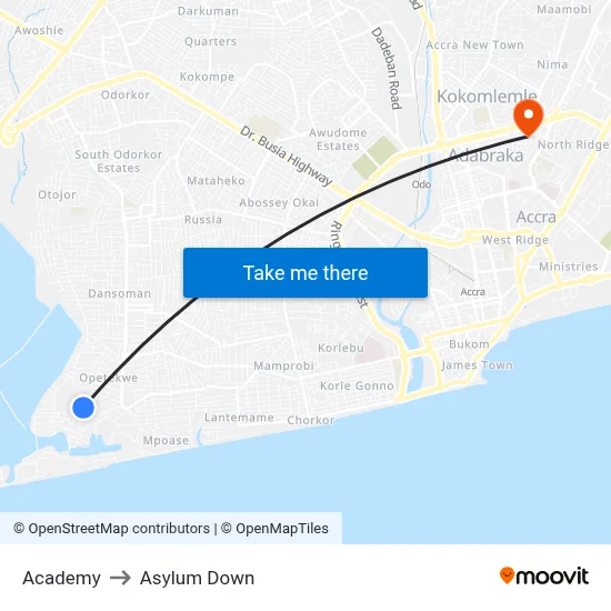 Academy to Asylum Down map