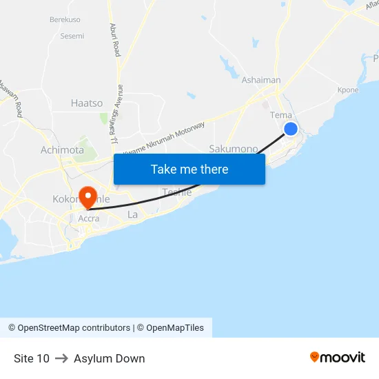 Site 10 to Asylum Down map