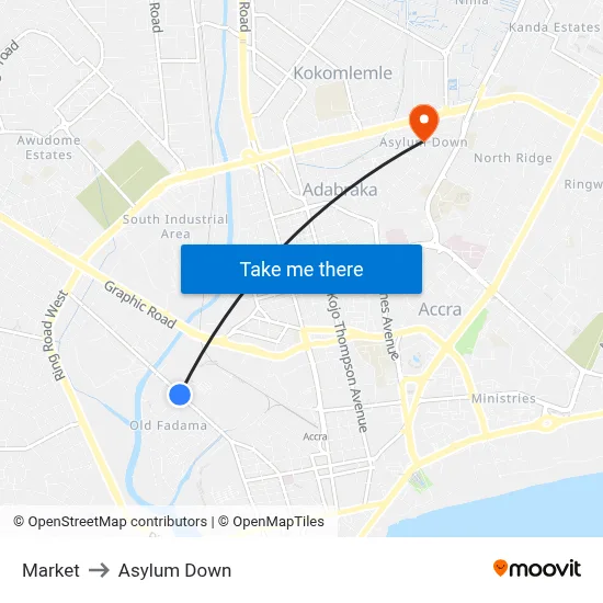 Market to Asylum Down map