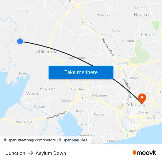 Junction to Asylum Down map