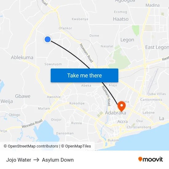 Jojo Water to Asylum Down map