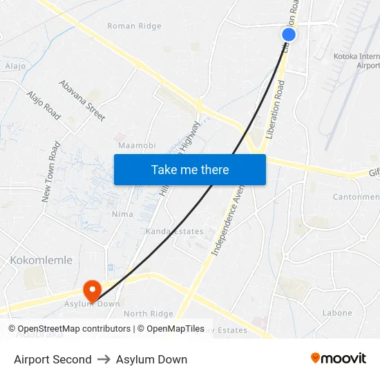 Airport Second to Asylum Down map