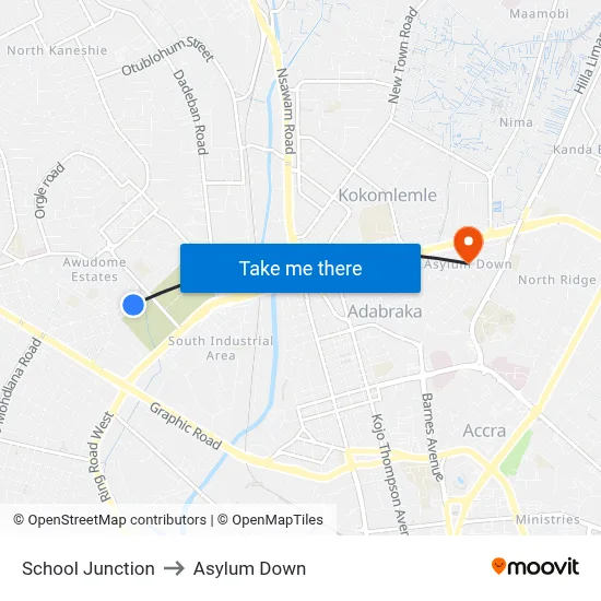 School Junction to Asylum Down map