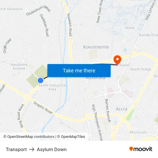 Transport to Asylum Down map