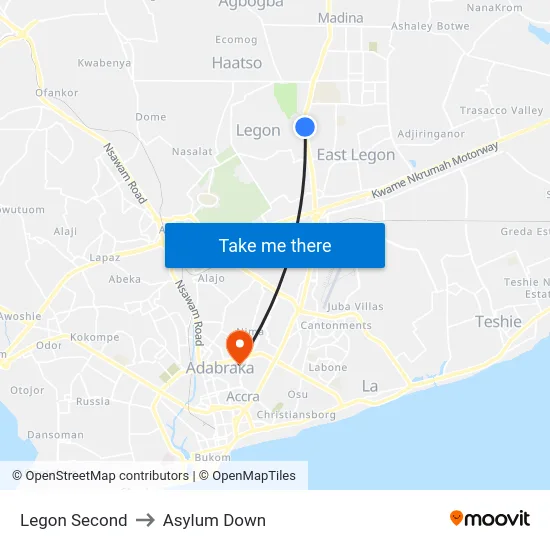 Legon Second to Asylum Down map