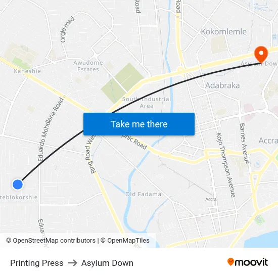 Printing Press to Asylum Down map