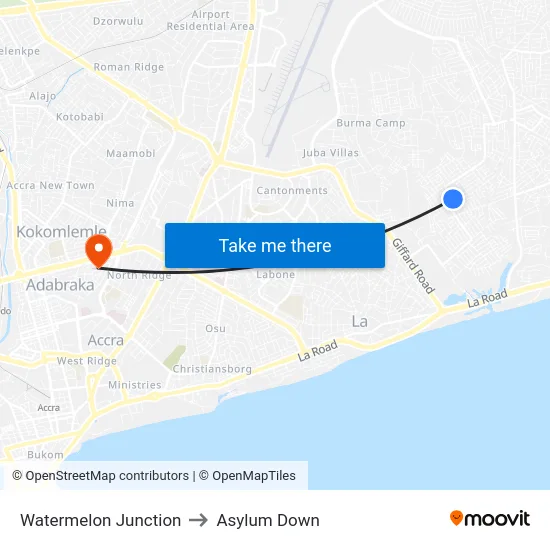 Watermelon Junction to Asylum Down map