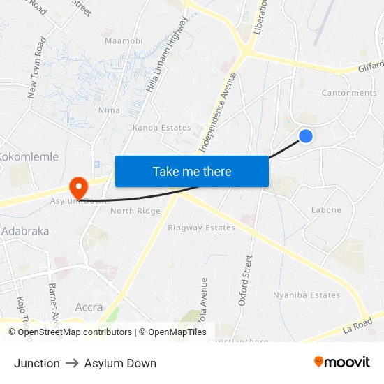 Junction to Asylum Down map