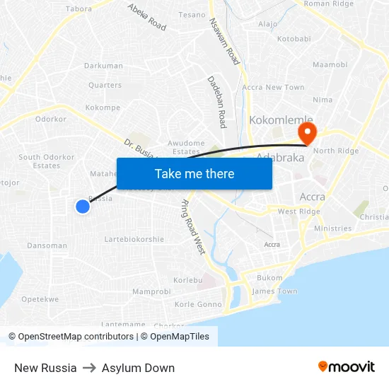 New Russia to Asylum Down map