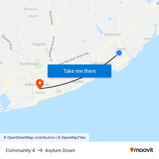 Community 4 to Asylum Down map