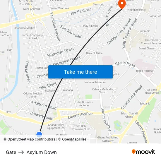 Gate to Asylum Down map