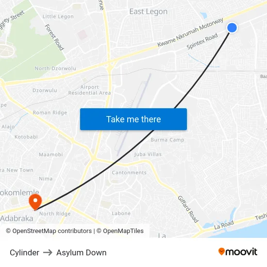 Cylinder to Asylum Down map