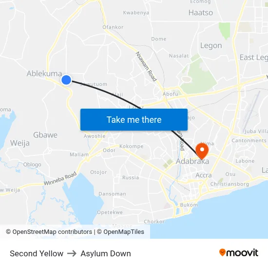 Second Yellow to Asylum Down map