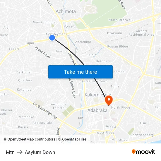 Mtn to Asylum Down map