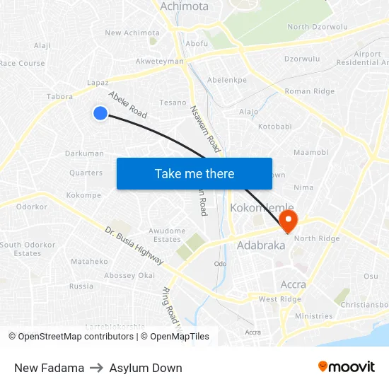 New Fadama to Asylum Down map