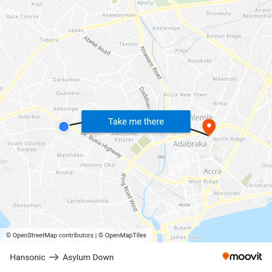 Hansonic to Asylum Down map