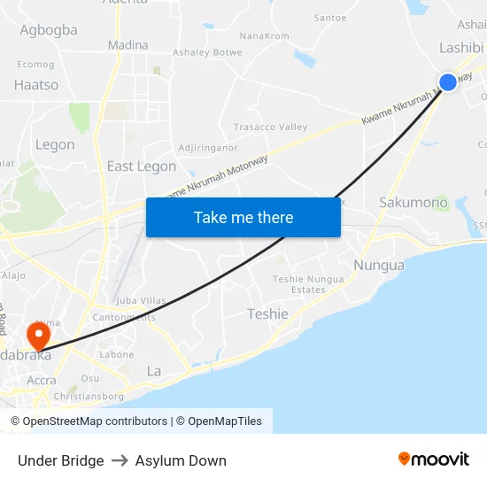 Under Bridge to Asylum Down map